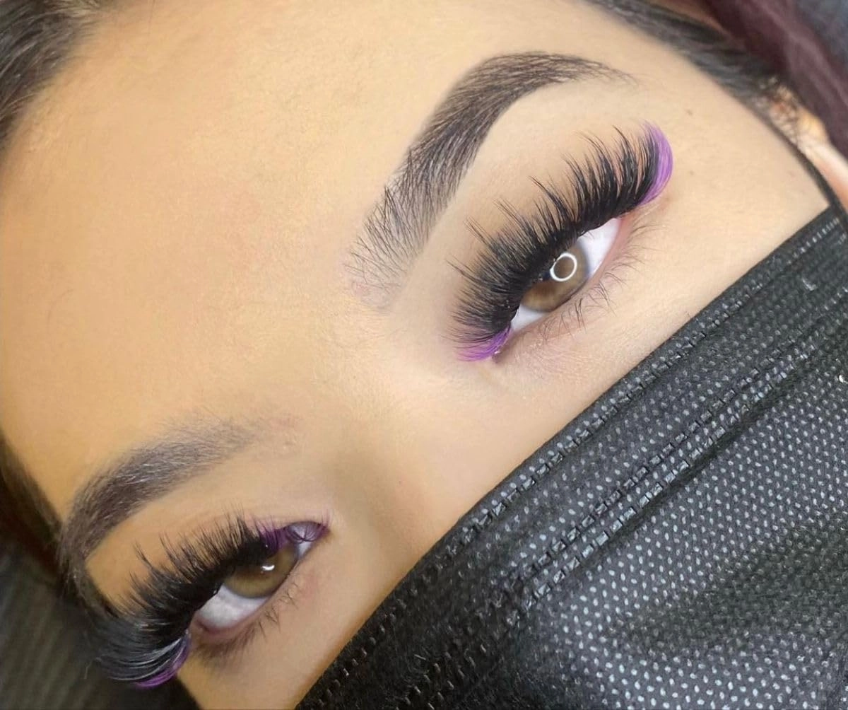 5D 1200 Premade volume fans eyelash extension | 8 sizes-in-1 mixed box | Colored Lash Extensions : Yellow, Pink, Purple, Neon Green, Red | For professional lash artists