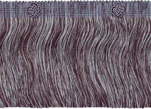 6 Inch Fringe Rosette Woven Eyelash Fringe Trim #6ELFR-RN, Mocha Ice Blue Multicolor #X24B (Silver Blue, Light Blue, Mocha Brown), 27 Yards