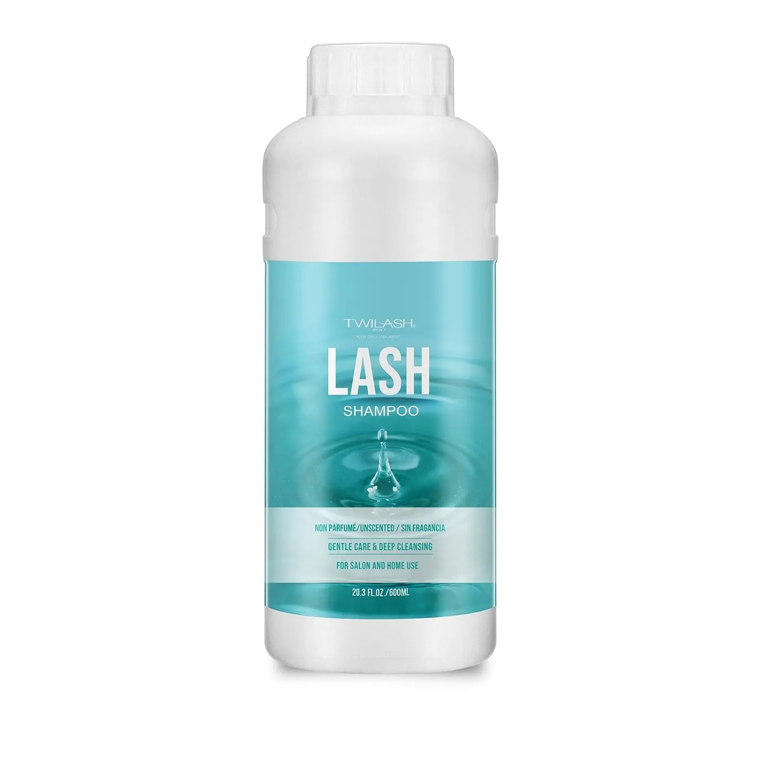 600ml Lash Shampoo Bulk, Eyelash Extensions Cleanser for Extensions, Safe Makeup Remover, Non-irritating or Burning Formula Eyelid Foaming Cleanser Best for Professional Salon and Home Use (Unscented)