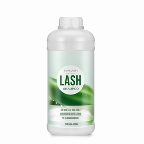 600ml Lash Shampoo Bulk, Eyelash Extensions Cleanser for Extensions, Safe Makeup Remover, Non-irritating or Burning Formula Eyelid Foaming Cleanser Best for Professional Salon and Home Use (Aloe Vera)