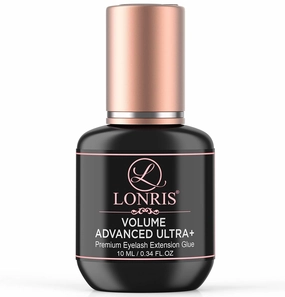 7-8 Weeks Retention/Eyelash Extension Glue Volume Advanced Ultra  LONRIS Lash 10 ml/1-2 Sec Drying time/Maximum Bonding/Semi-Permanent Extensions Supplies/Professional Use Only Black Adhesive