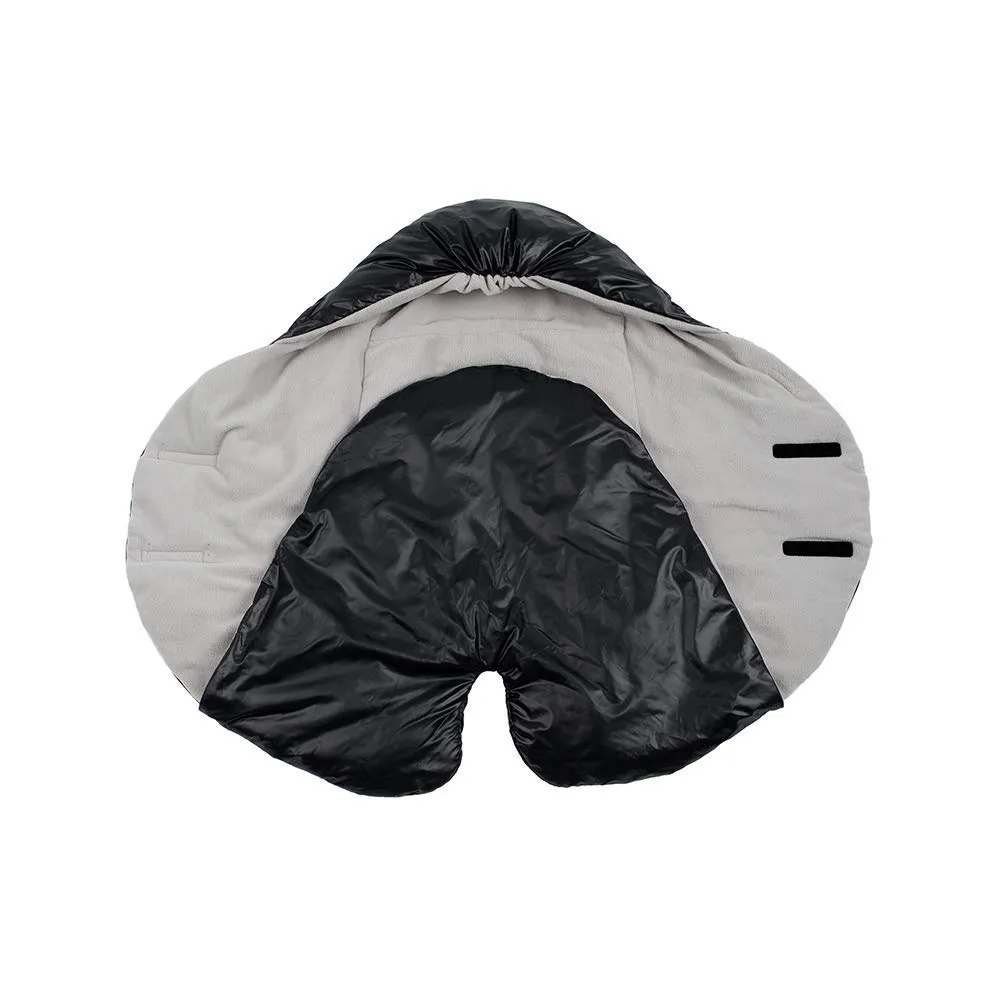 7AM Baby Car Seat Blanket - Multifunctional Car Seat Cover for Toddlers, Winter Stroller & Swaddle Blanket, Micro-Fleece & Plush Lined Warm Carseat Cover | (Black Quilted, Small 0-6M)