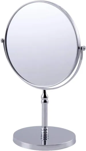 8-inch Large Double Sided Swivel Vanity Mirror with 3 x Magnification, Oval Shaped Two-Sided Makeup Mirror, Bathroom Tabletop Mirror 1x/3x magnificationt,Chrome D500111C