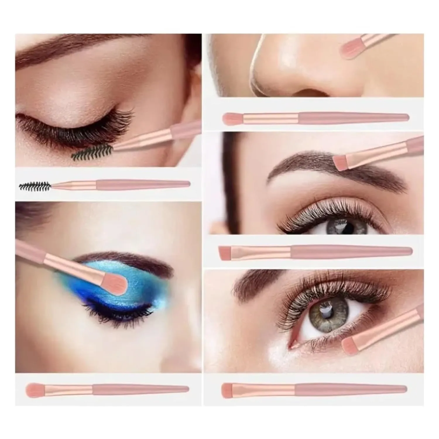 8 Pcs Makeup Brush Set Mini Foundation Powder Blush Eyelash Shadow Concealer Brush Professional Brush Cosmetic Kit Makeup new(Blue)