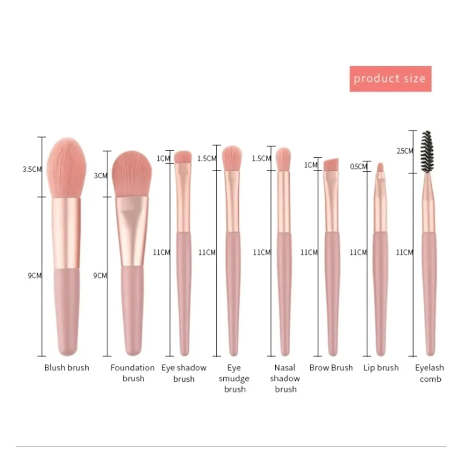 8 Pcs Makeup Brush Set Mini Foundation Powder Blush Eyelash Shadow Concealer Brush Professional Brush Cosmetic Kit Makeup new(Blue)