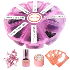 800 Fans Premade Fans Eyelash Extensions Premade Lash Fans natural false eyelashes&adhesives 0.31-0.63INCH Mixed Length Promade Loose Fans Thin Base Premade Volume Lash Extension(20D 0.05D)