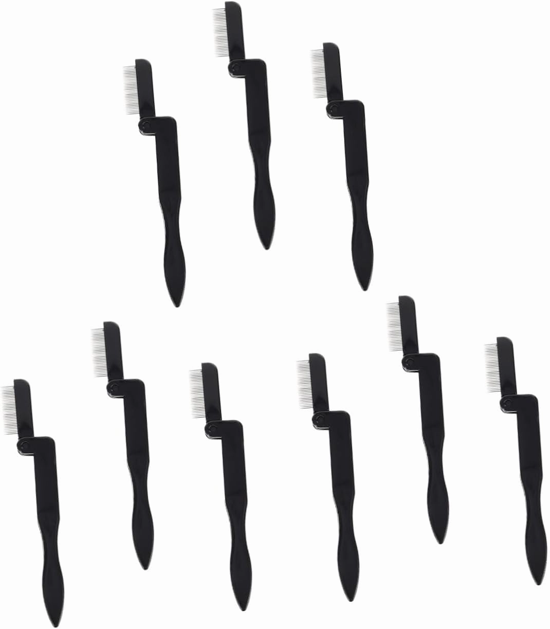 9pcs Mini Eyebrow Comb Eyelash Brush Multifunctional Beauty Tool for Lash Separation Portable Makeup Brush for Women and Girls Black