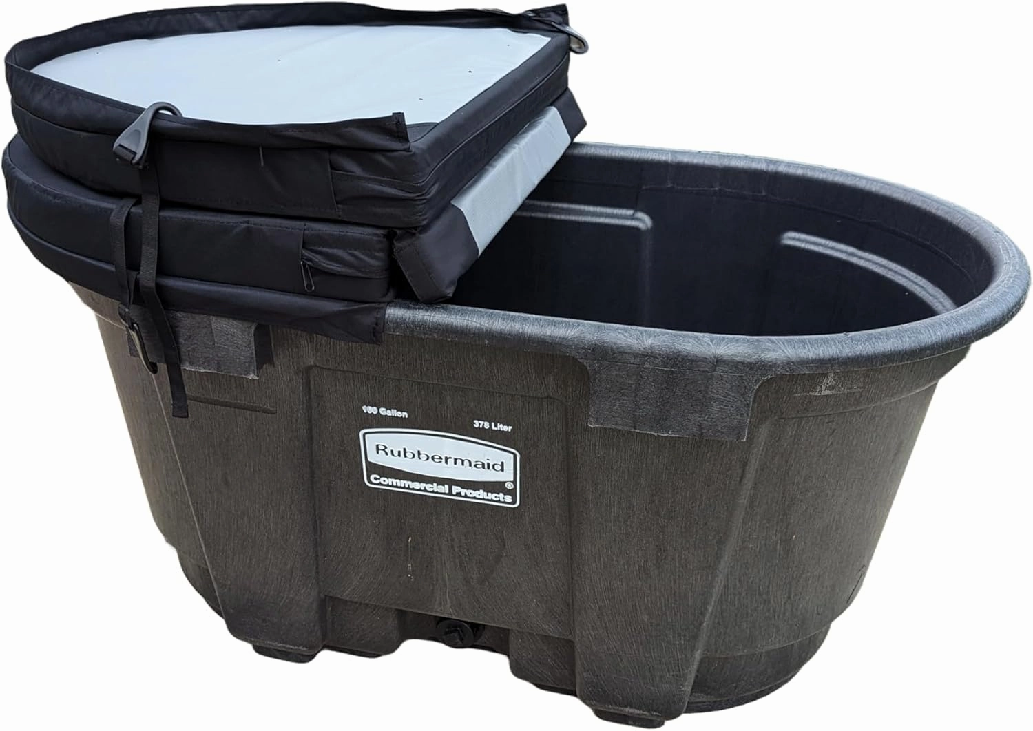 -100 Gallon Oval Stock Tank Hard Insulated Hot Tub Cover Ice Water Therapy Ice Bath Cover Cold Water Cover 100 Gallon Oval Stock Tank Waterproof Rip Proof Tough Keeps Tanks Clean