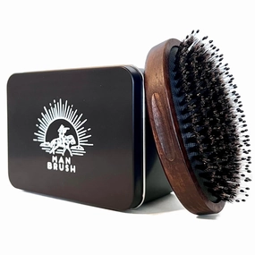 | Hair AND Beard Brush for Men | ONLY Vintage/Palm Brush with BOTH stiff and soft bristles for ALL hair types | Perfect for Travel | Makes Great Gift