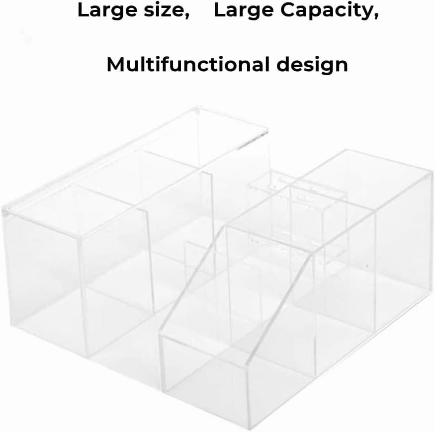 Acrylic Large Capacity Makeup Organizer, Grafting Beauty Extension Supplies Lash Storage Display, Eyelash Storage Case Brush Tweezers Cosmetic Holder (Transparent)