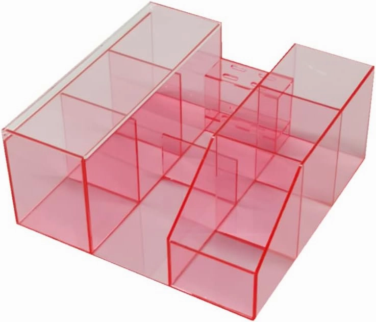 Acrylic Large Capacity Makeup Organizer, Grafting Beauty Extension Supplies Lash Storage Display, Eyelash Storage Case Brush Tweezers Cosmetic Holder (Transparent Pink)