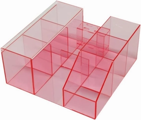 Acrylic Large Capacity Makeup Organizer, Grafting Beauty Extension Supplies Lash Storage Display, Eyelash Storage Case Brush Tweezers Cosmetic Holder (Transparent Pink)