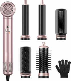 Air Styler Hair Dryer Brush - 6 in 1 Hair Styler Ionic Auto Wrap Hot Air Curler Blow Dryer Brush, 38m/s High Speed Blowout Airflow Hair Dryer Multi Styler Fast Drying Styling for Curly/Straight Hair