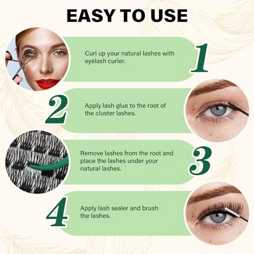 Air Touch Cluster Lashes 144pcs Individual D Curl 10mm Super Lightweight Soft Wispy Comfortable Easy DIY at Home(Air03-D-16mm)