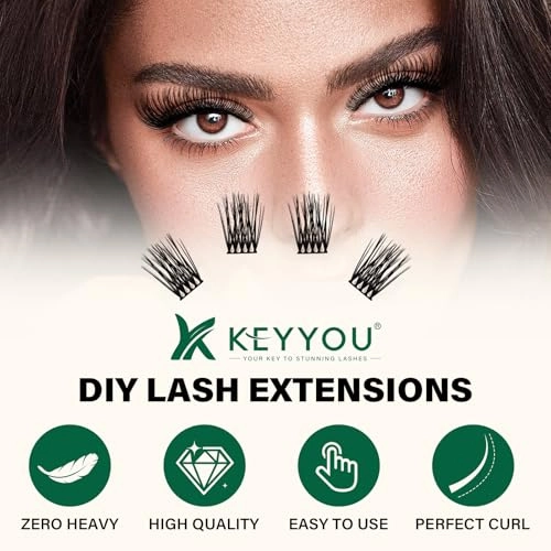 Air Touch Cluster Lashes 144pcs Individual D Curl 10mm Super Lightweight Soft Wispy Comfortable Easy DIY at Home(Air03-D-16mm)