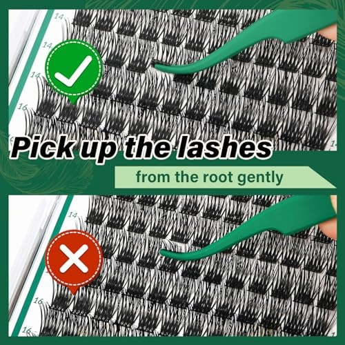 Air Touch Cluster Lashes 144pcs Individual D Curl 10mm Super Lightweight Soft Wispy Comfortable Easy DIY at Home(Air03-D-16mm)