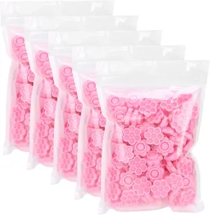 Akozon 500pcs Eyelash Extension Glue Holder, Flower Shaped tarocchi wimpern pfropfen Grafting Cup Pink Pad Lashes Honeycomb Tattoo Ink