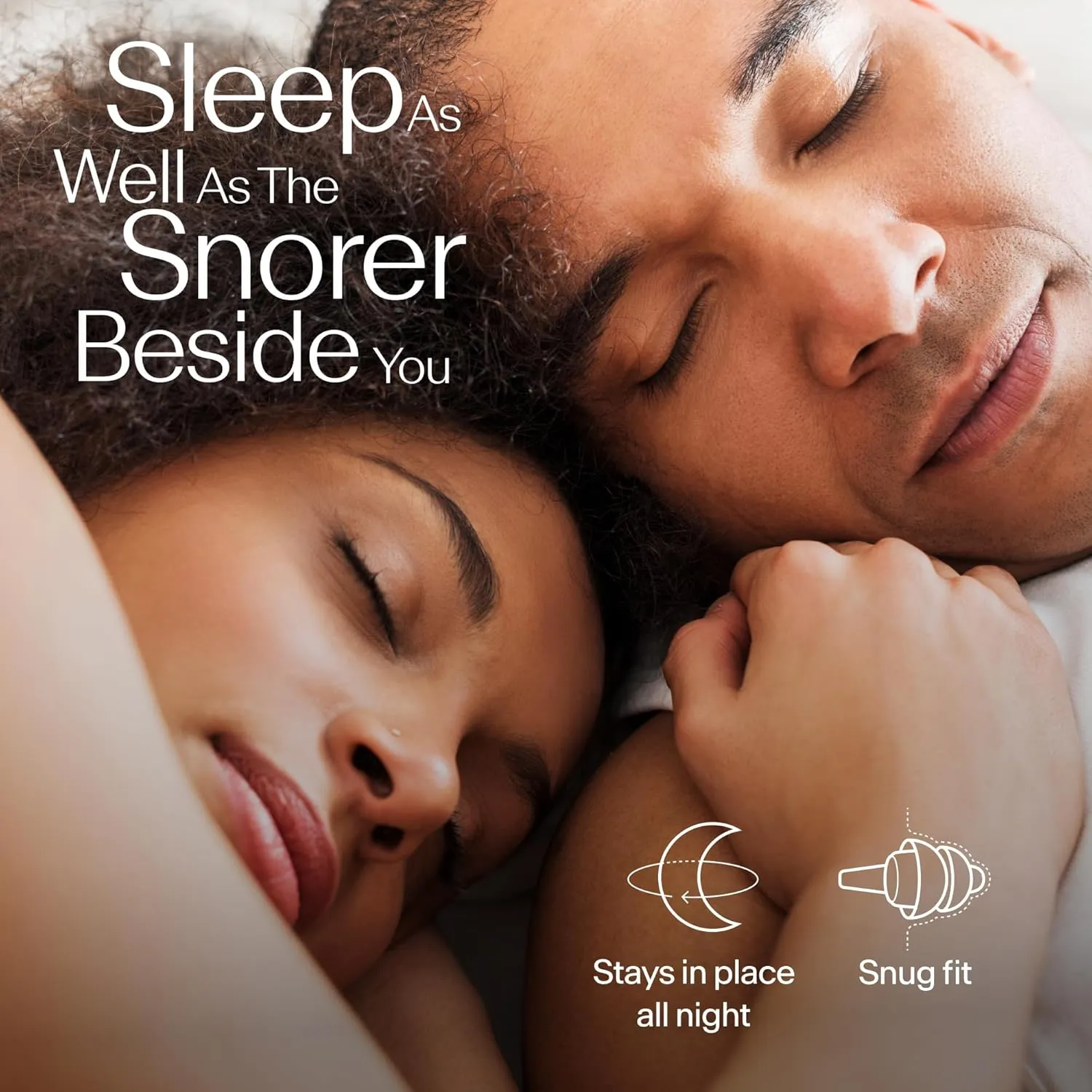 Alpine SleepDeep - Soft Ear Plugs for Sleeping and Concentration - New 3D Oval Shape and Noise Reducing Gel for Better Attenuation - 27 dB - Ideal for Side Sleeper - 1-Pair Reusable: M/L White