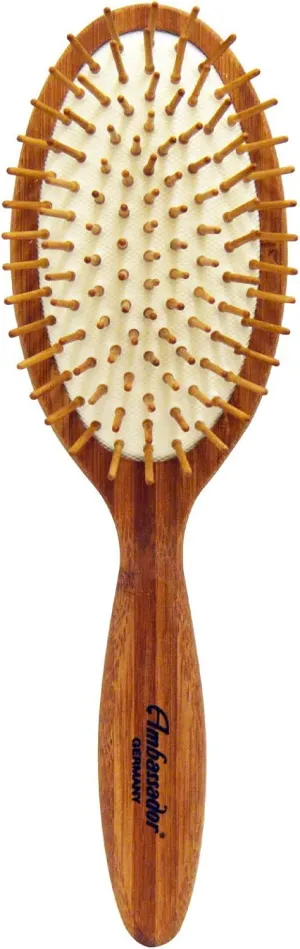 Ambassador Hairbrushes (By Faller) Bamboo Large Oval/Wood Pins 5122