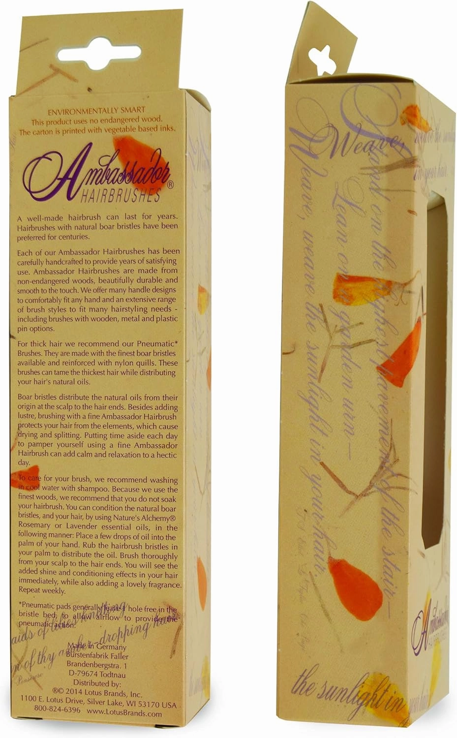 Ambassador Hairbrush, Ashwood Large Oval, Wood Pins