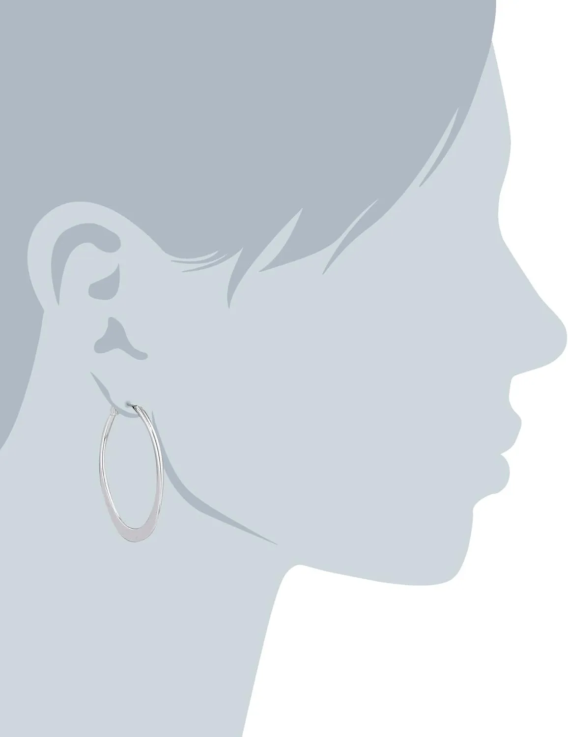Anne Klein Classics Silvertone Large Oval Hoop Earrings