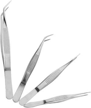 ARTIBETTER Multi-use Tweezers Set Precision Tweezers for Sewing Jewelry Soldering Diy Curved Tips Stainless Steel