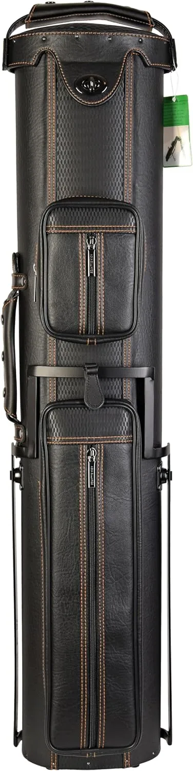 ASKA Hard 4x8 Pool Cue Case, Holds Up to 4 Butts and 8 Shafts, Choice of Styles