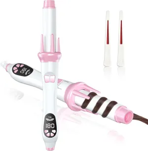 Automatic Curling Iron, NOVUS 1.25 Inch Rotating Curling Iron, Dual Voltage Automatic Hair Curler Multiple Temperature Settings, Adjustable Speed/Steering, Time Reminder, Auto Shut-Off Curling Wand