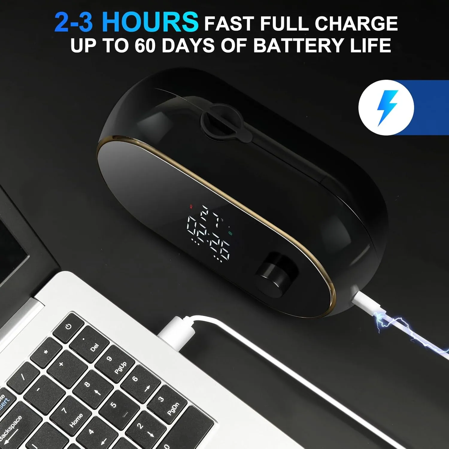 Automatic Soap Dispenser Liquid Bathroom: Wall Mount Rechargeable Touchless Adjustable Auto Smart Electric Plastic Black Soap Dispenser with Clock - Kitchen - Hand Dish Lotion Couple Kids