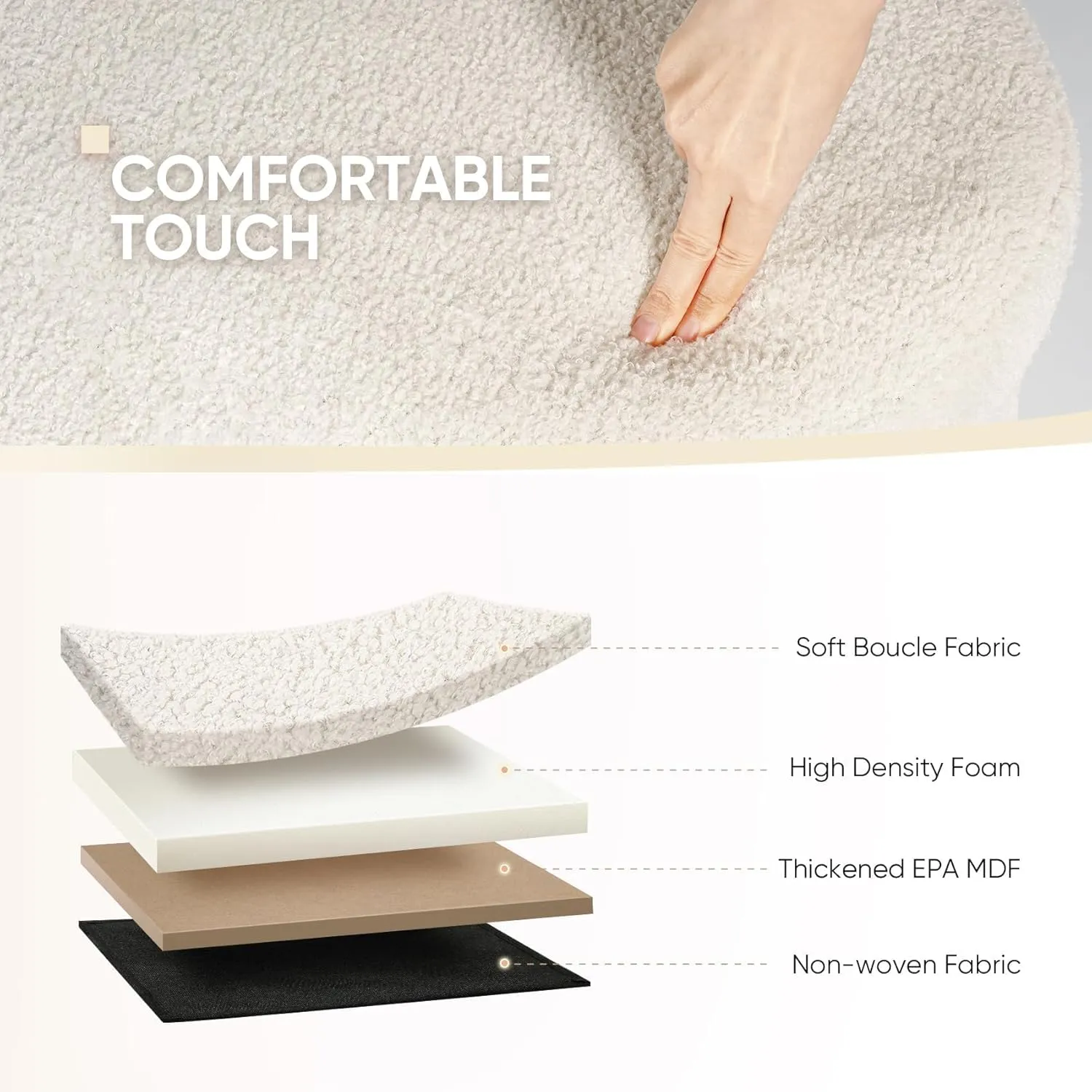 B FSOBEIIALEO Ottoman with Storage for Living Room, Sherpa Folding Storage Ottoman Foot Rest, 43.3 Inches Collapsible Bedroom Bench Cream White