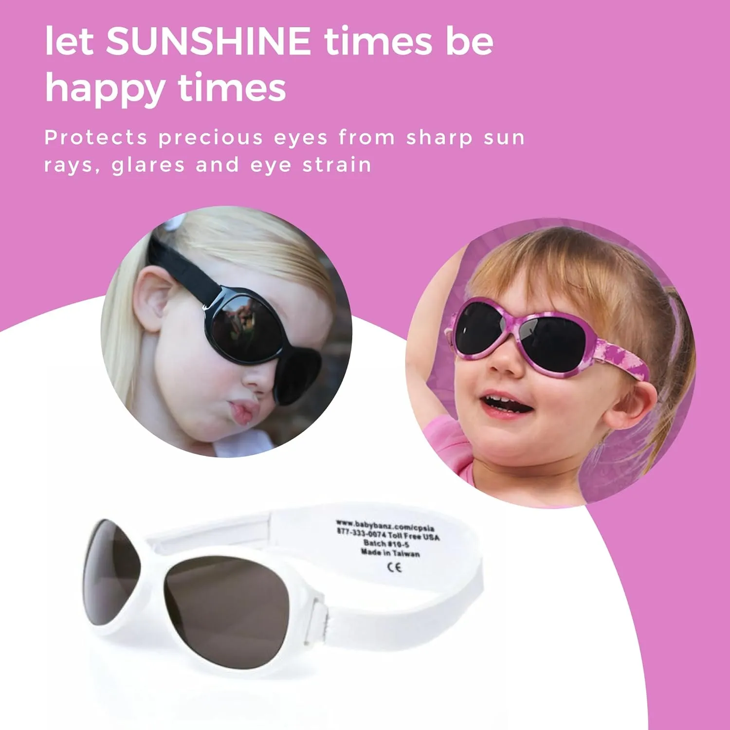 Baby Banz Retro Oval Baby Sunglasses - 0-24 Months – 100% UV Eye Protection