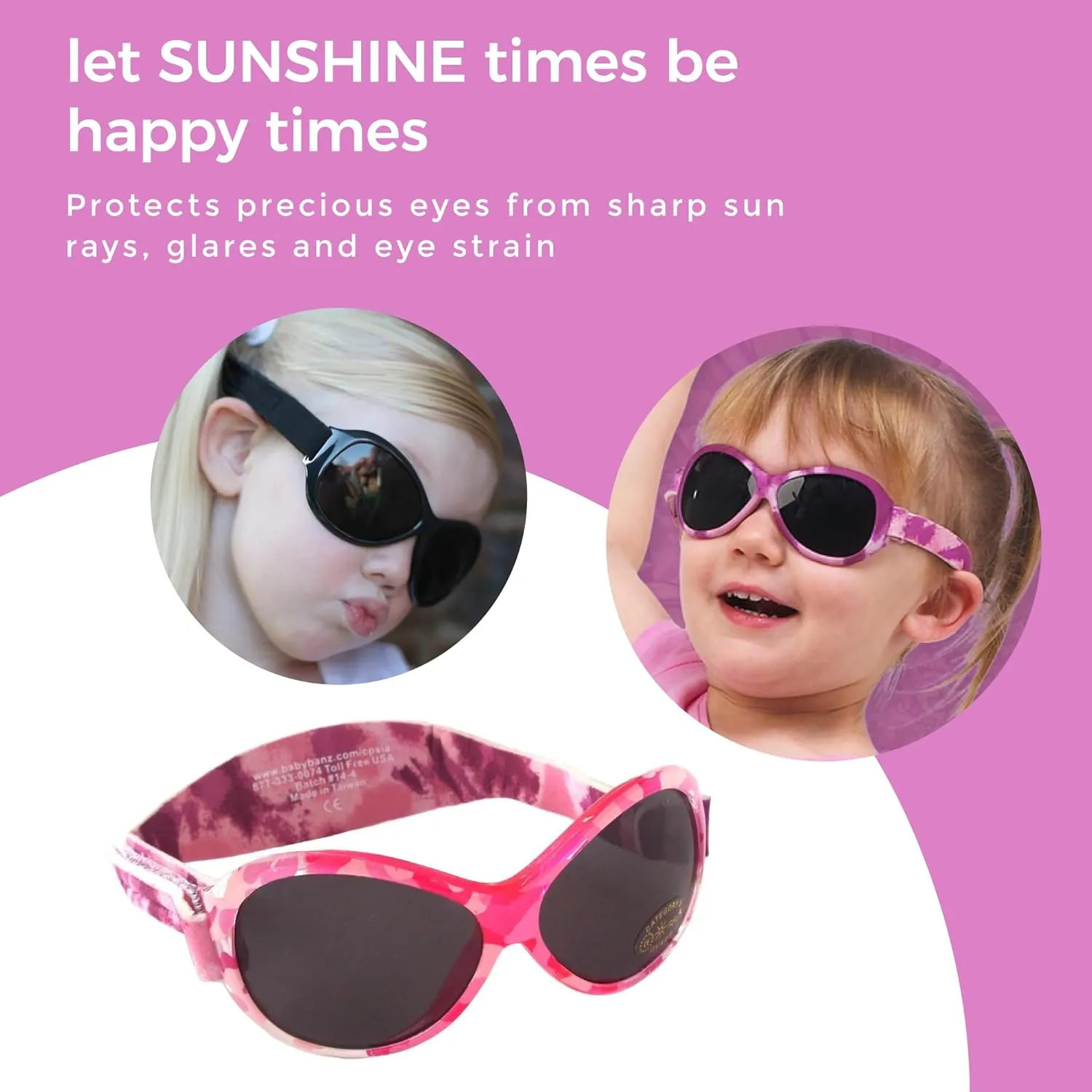 Baby Banz Retro Oval Baby Sunglasses - 0-24 Months – 100% UV Eye Protection