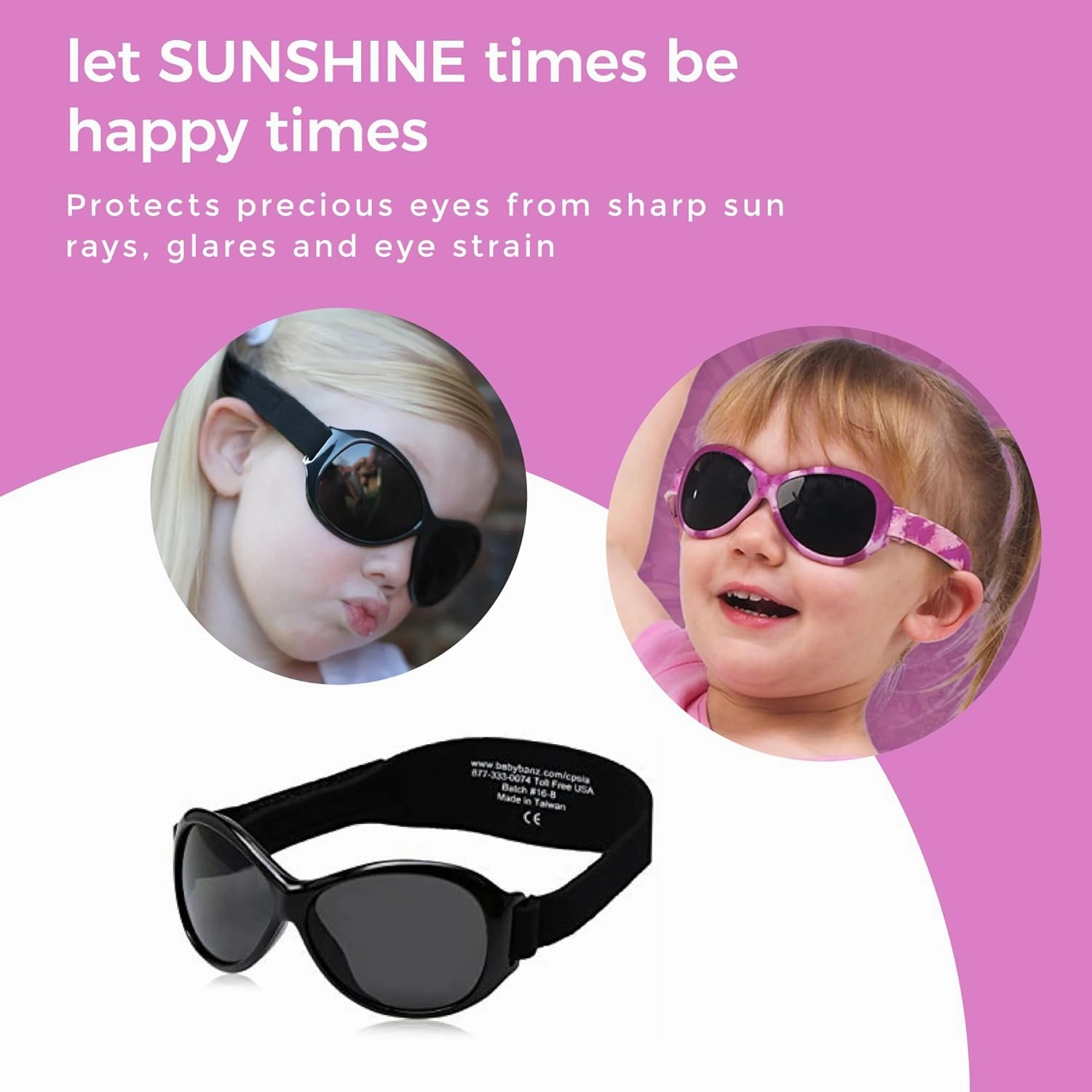 Baby Banz Retro Oval Baby Sunglasses - 0-24 Months – 100% UV Eye Protection
