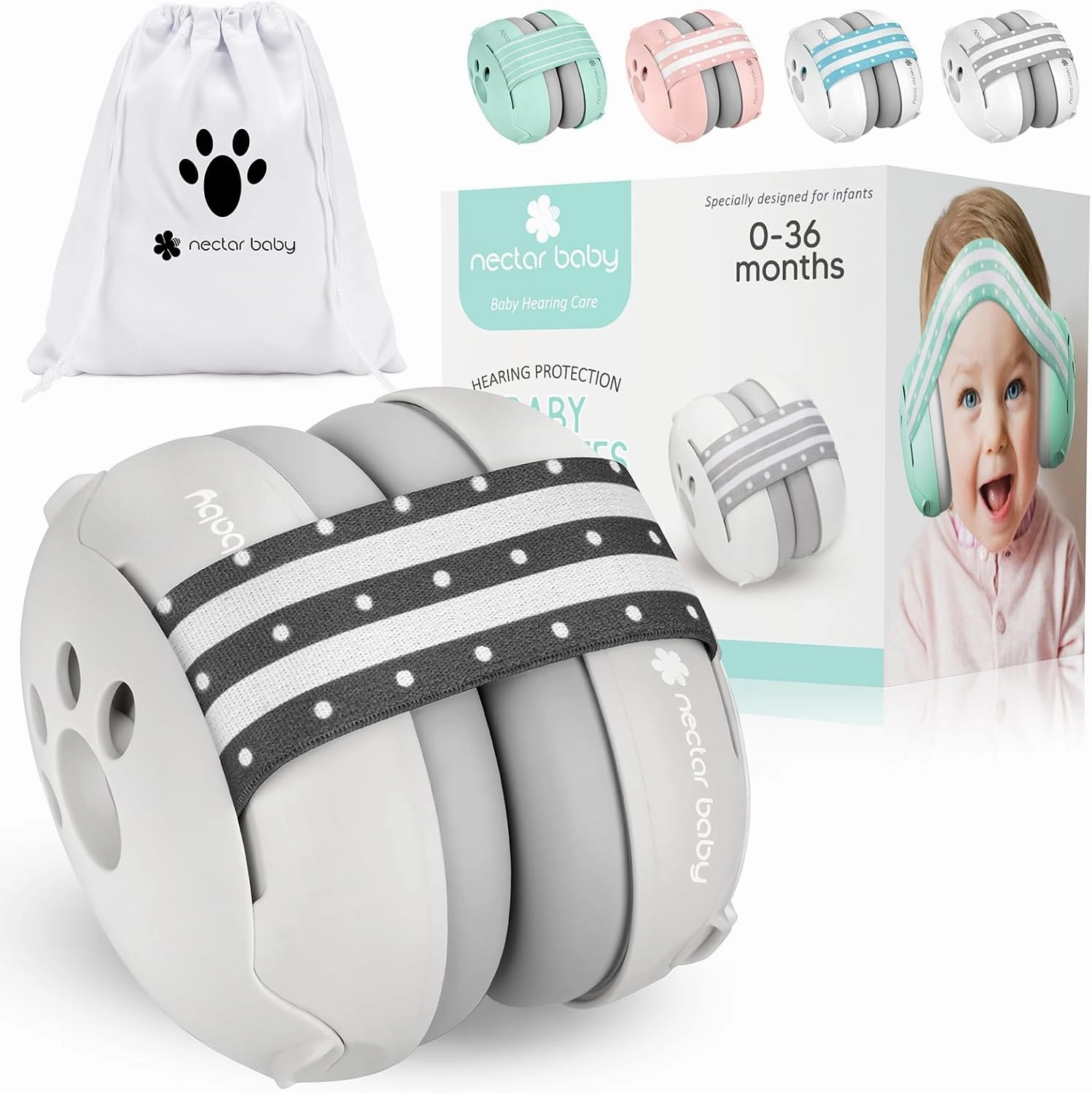 Baby Ear Protection, Noise Cancelling Headphones for Babies, Noise Reduction Earmuffs for Infant and Toddlers up to 36 Months