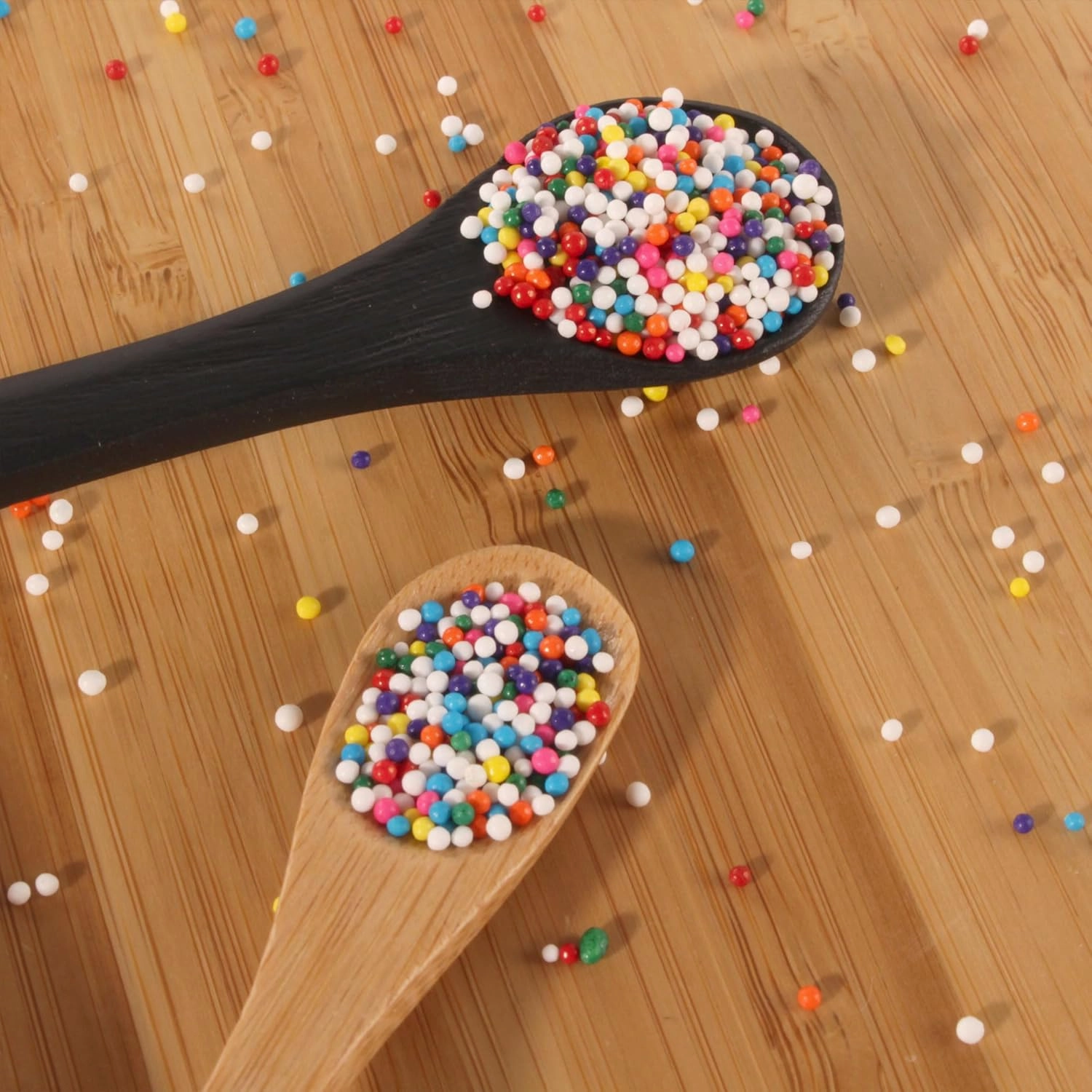 BambooMN Bamboo Serving Spoons, Mini Salt Sugar Spoon, Tiny Wooden Spoons for Spices, Black Oval 3.5", 30 Pieces