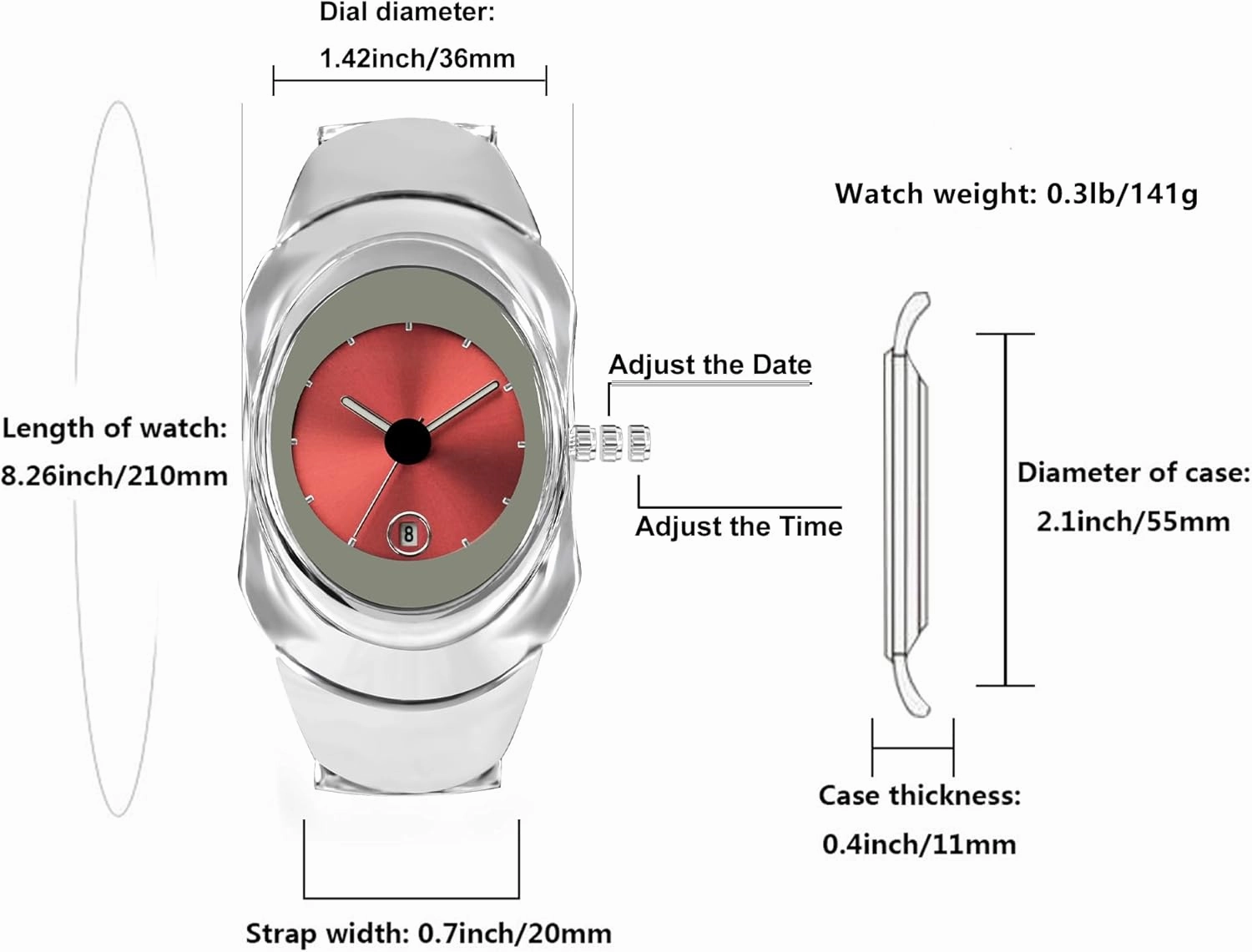 BARAMON Men's Fashion Watches Stylish Futuristic Collectible Unique Male Wristwatch Analog Quartz Clock Date Waterproof Watch for Men