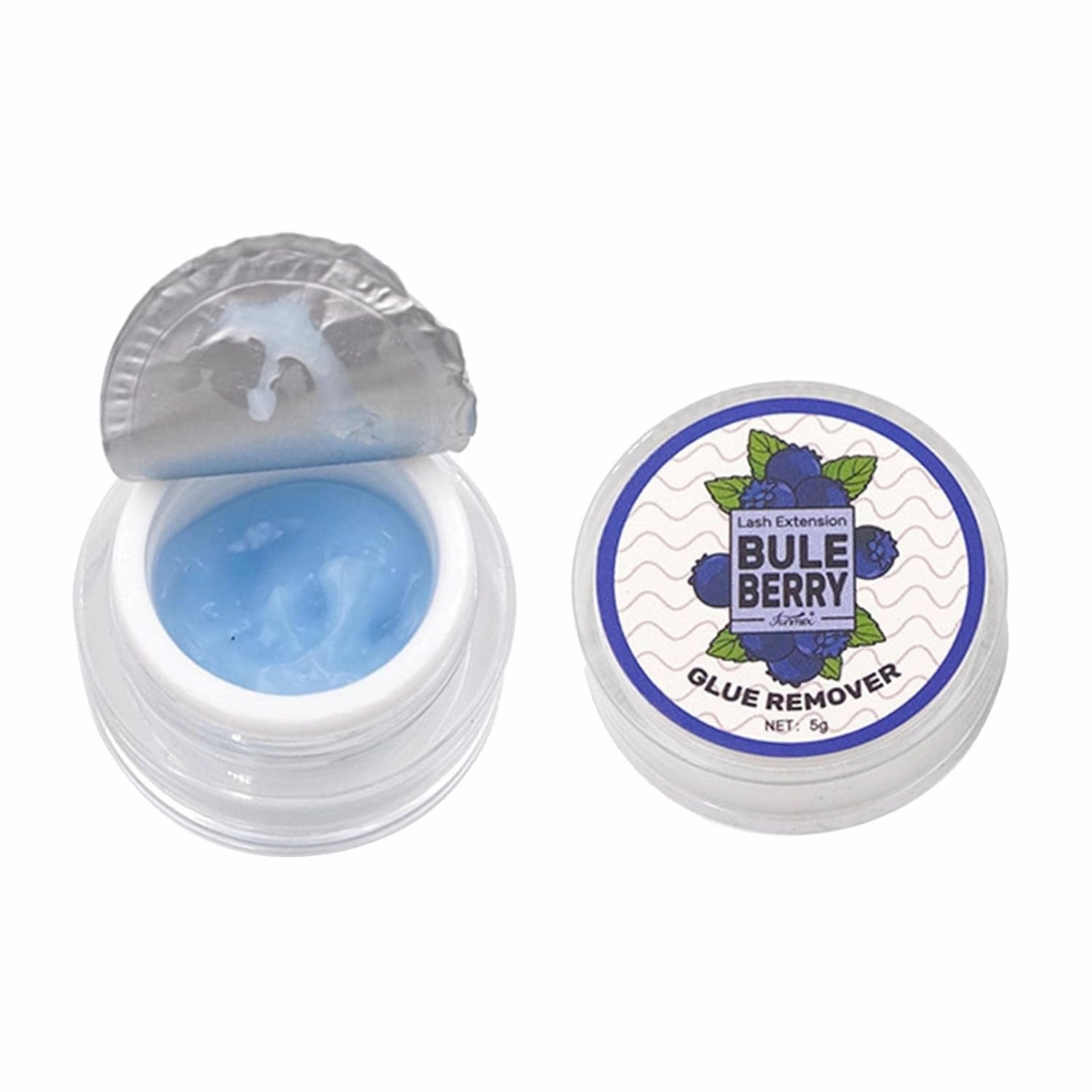 barenx Professional Eyelash Extension Glue Remover 5G Fast Dissolution for False Eyelash Extension Makeup Tools,easy to carry and use - Blueberry Blue