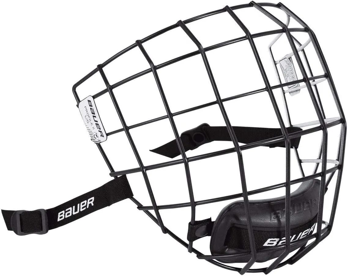 Bauer Profile II Ice Hockey Helmet Face Mask Cage with Mounting Hardware - CSA, CE, HECC Certified (I2 - Black/White 0reo, Small)