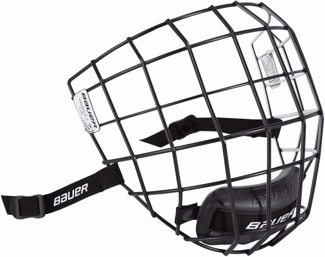 Bauer Profile II Ice Hockey Helmet Face Mask Cage with Mounting Hardware - CSA, CE, HECC Certified (I2 - Black/White 0reo, Small)