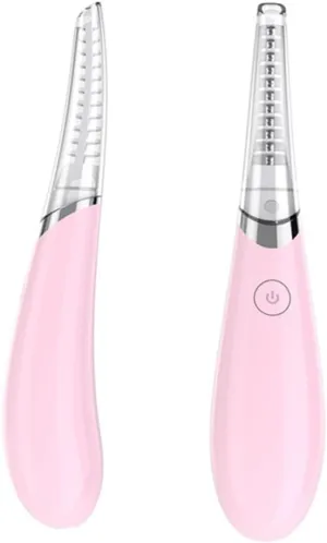 Beaupretty USB Heated Eyelash Curler Portable Makeup Tool with Curved Brush Head Compact Design for Multiple Temperature Protection USB Rechargeable Electric Eyelash Curler