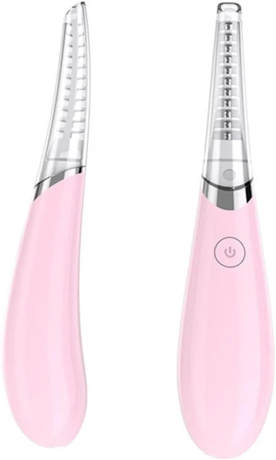 Beaupretty USB Heated Eyelash Curler Portable Makeup Tool with Curved Brush Head Compact Design for Multiple Temperature Protection USB Rechargeable Electric Eyelash Curler