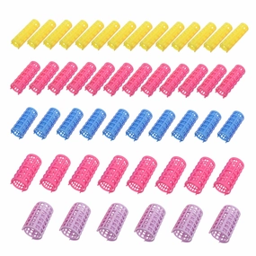 Beaupretty 50pcs Diy Hairdressing Self Grip Hair Roller Set Soft Hair Rollers Electric Jumbo Curlers Random