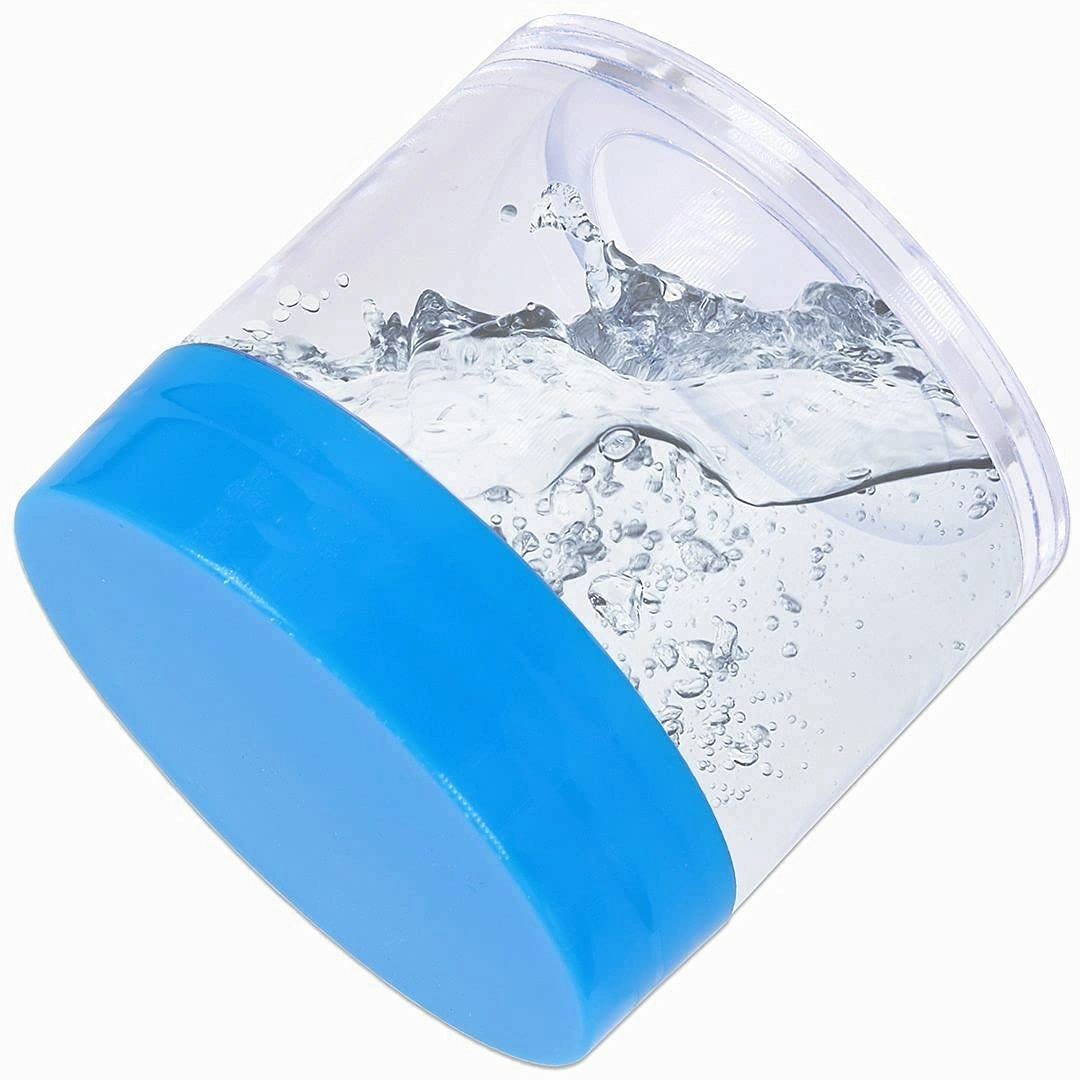 Beauticom 30g/30ml (1 fl. oz.) Double Wall Clear Plastic Leak Proof Jars with Flat Top Lids for Creams, Lotions, Make Up, Powders, Glitters, and more... (Color: Blue, Pieces: 24)