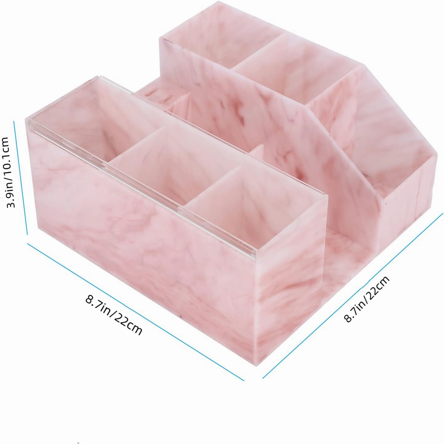 Beauty Organizer, Acrylic Eyelash Grafting Tool Storage With Tweezers Holder Display Boxes for Home Salon (Marble Pink)
