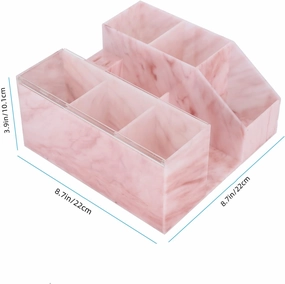 Beauty Organizer, Acrylic Eyelash Grafting Tool Storage With Tweezers Holder Display Boxes for Home Salon (Marble Pink)