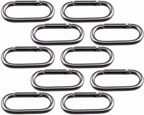 BESPORTBLE 20pcs Aluminum Carabiner Kettle Hook Buckles Oval for Water Bottle Carrier Camping Accessories