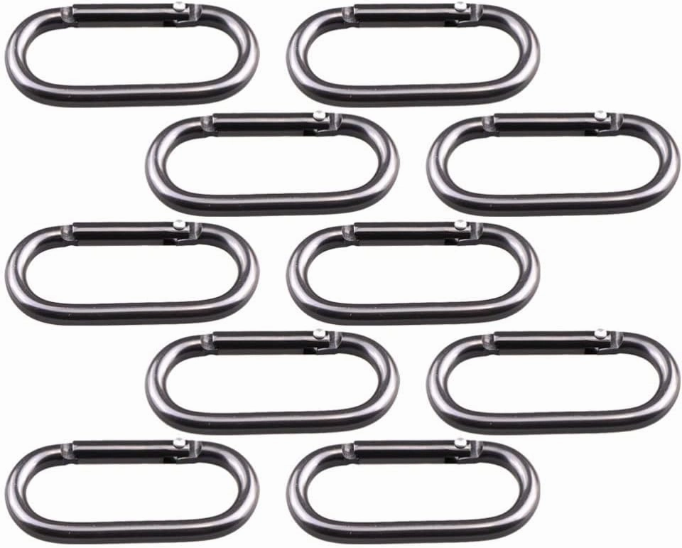 BESPORTBLE 20pcs Aluminum Carabiner Kettle Hook Buckles Oval for Water Bottle Carrier Camping Accessories