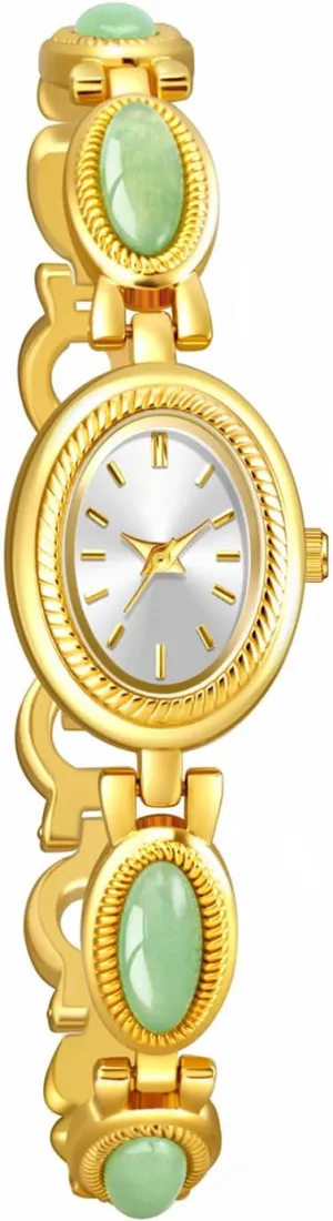 BESTKANG Elegant Women's Gold Vintage Bracelet Watch - Oval Dial Quartz Dress Watch - Waterproof Fashion Wristwatch for Women