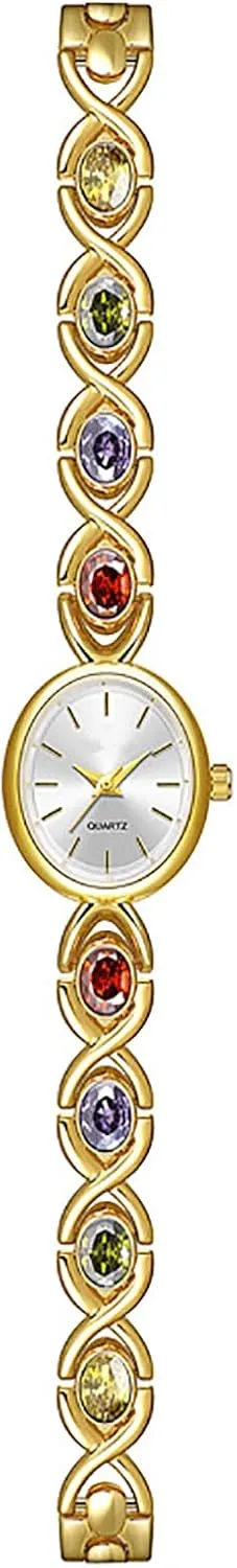 BESTKANG Elegant Women's Gold Vintage Bracelet Watch - Oval Dial Quartz Dress Watch - Waterproof Fashion Wristwatch for Women