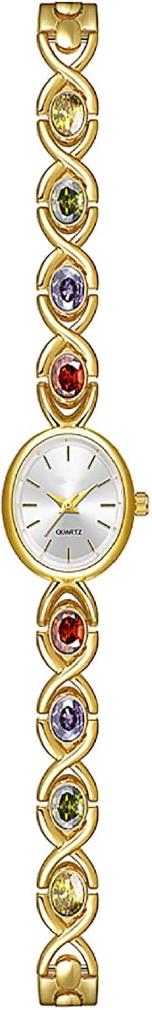 BESTKANG Elegant Women's Gold Vintage Bracelet Watch - Oval Dial Quartz Dress Watch - Waterproof Fashion Wristwatch for Women